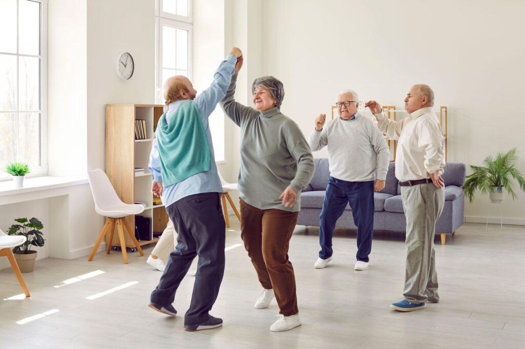 older adults dancing