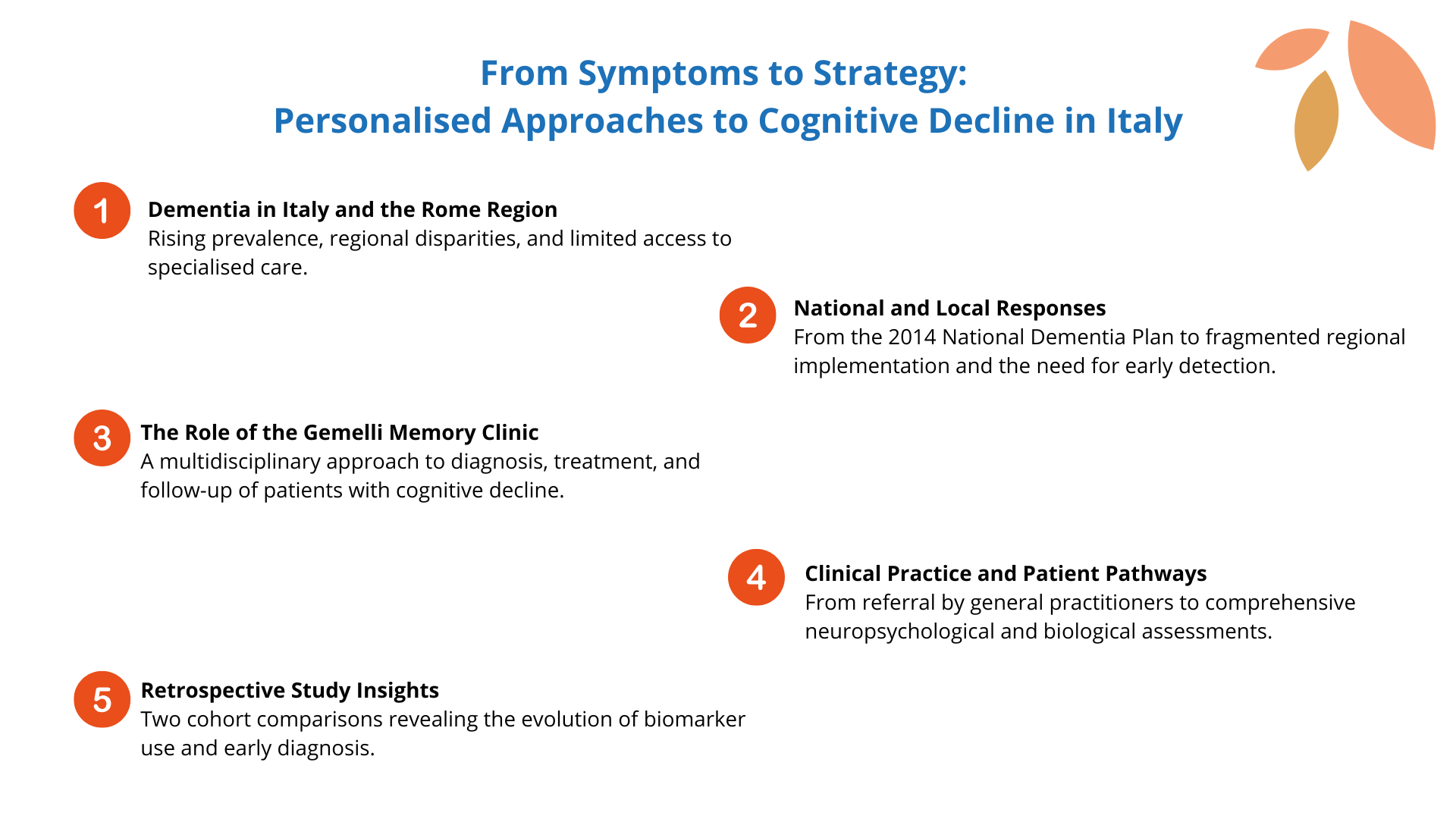 Personalised Approaches to Cognitive Decline in Italy