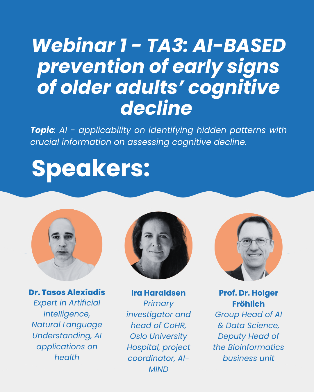 first COMFORTage Community Forum webinar TA3