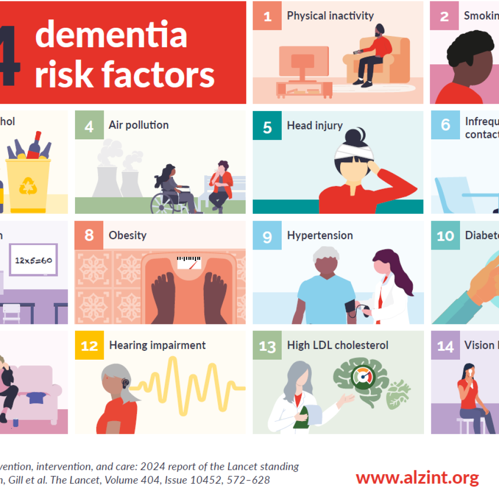 dementia risk factors by Alzheimer's Diseasse International