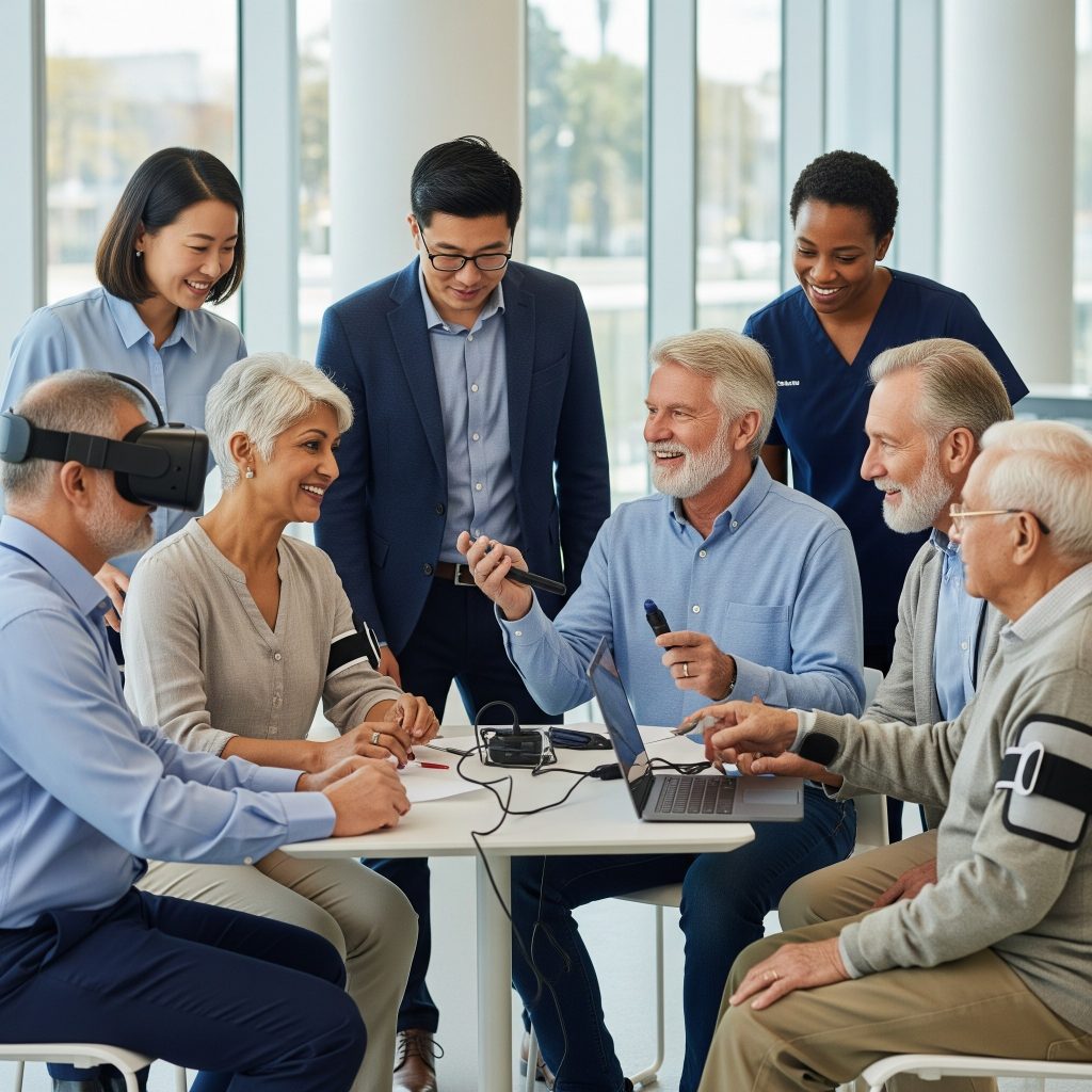 older adults engaging with the technology